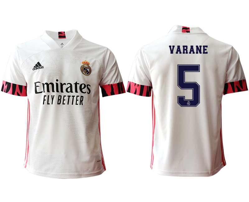 Men 2020-2021 club Real Madrid home aaa version #5 white Soccer Jerseys